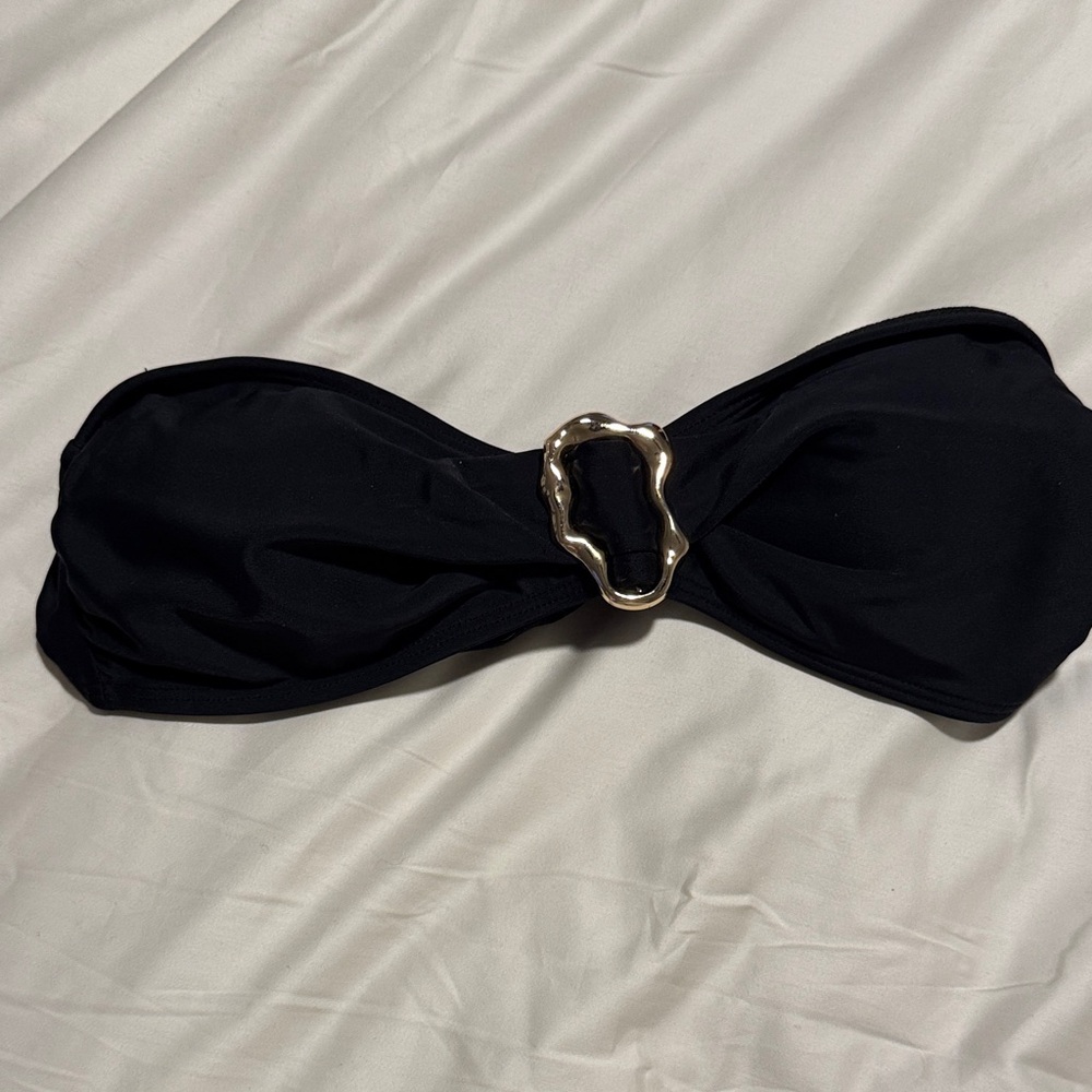 Black Bikini Top with Gold Accent
